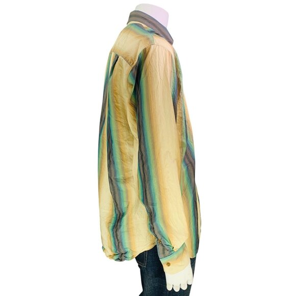 Tommy Bahama Jeans Mens Island Soft Shirt Silk Cotton Multicolor Stripe Size XL - Picture 6 of 12